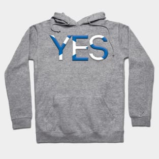 YES, 3D Pro Scottish Independence Saltire Flag Text Slogan Hoodie